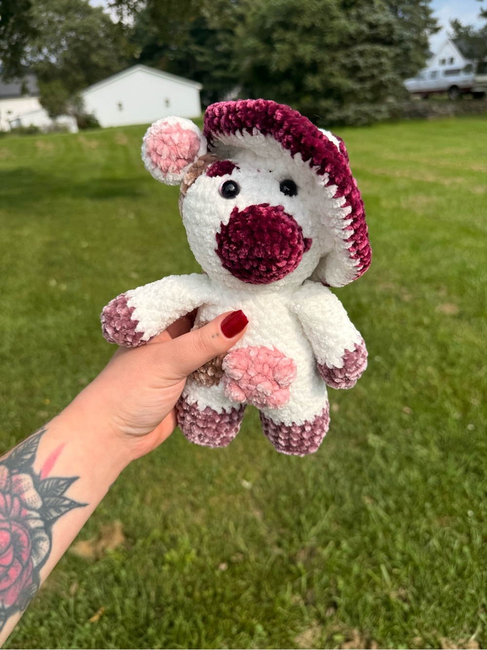 Handmade Mushroom Cow Plushie